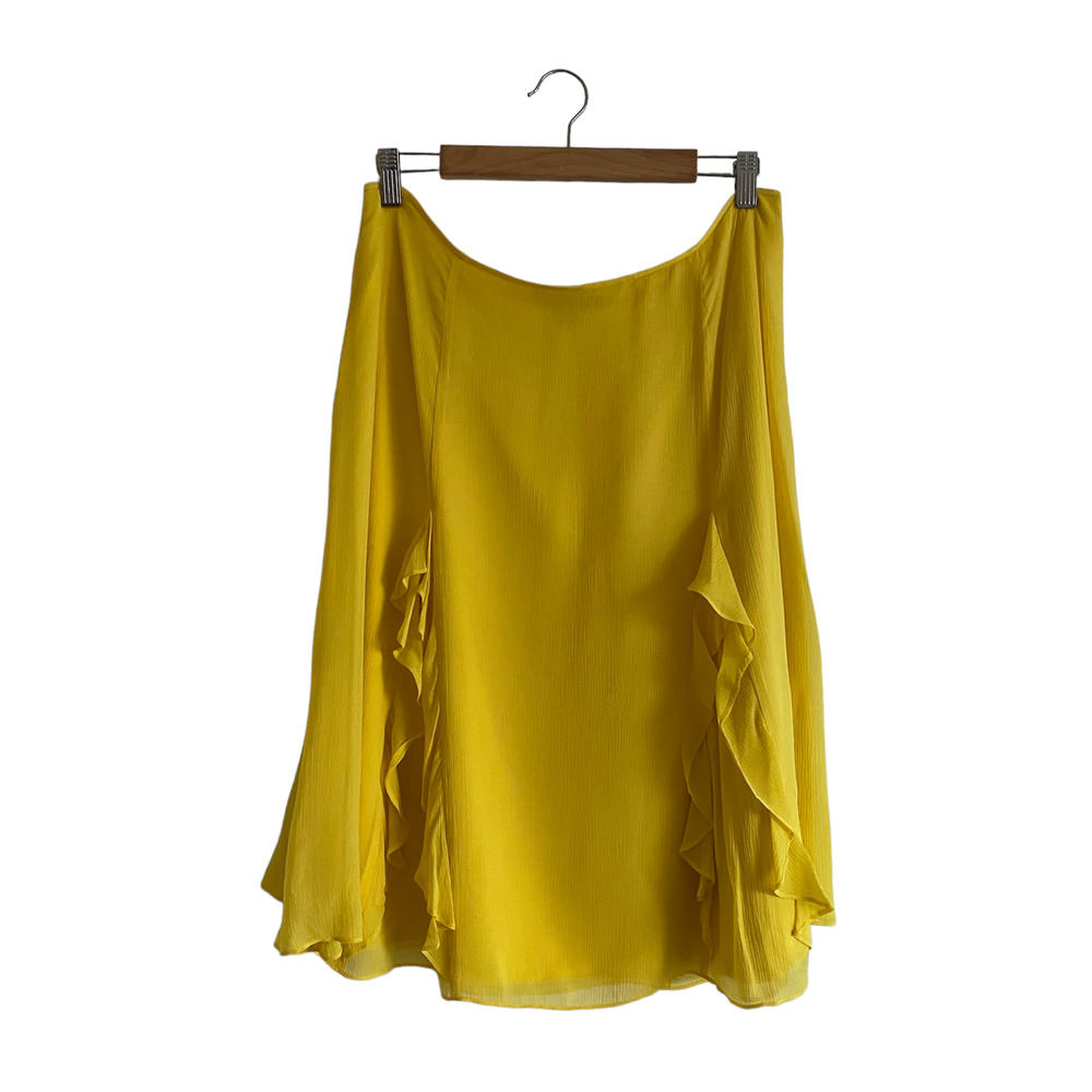 St. John Yellow Ruffle Skirt - Picture 1 of 5
